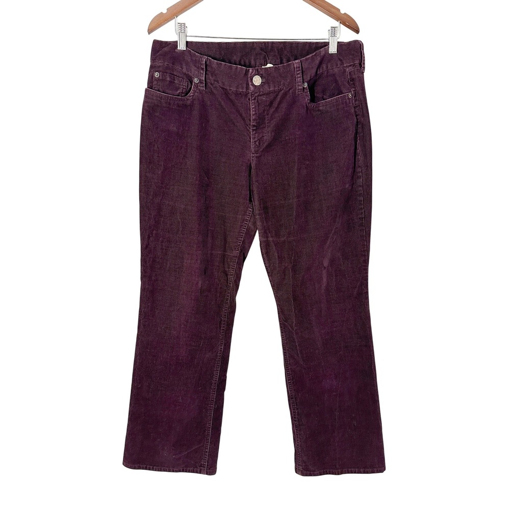 J.Crew SHORT Plum Purple Favorite Fit Straight Corduroy Pants Women's Size 12S